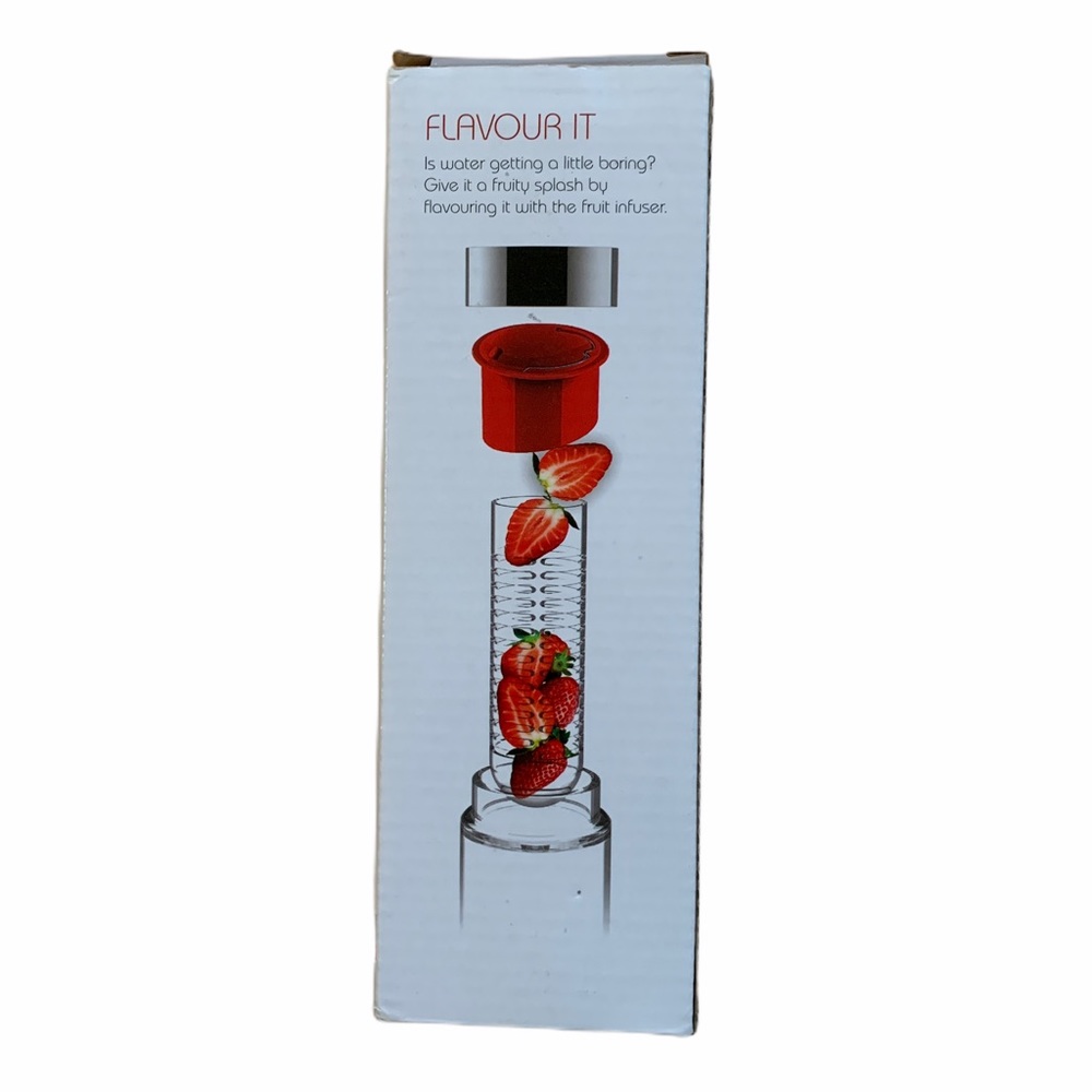 NIB Asobu Glass Water Bottle With Fruit Infuser Exercise Fitness Healthy